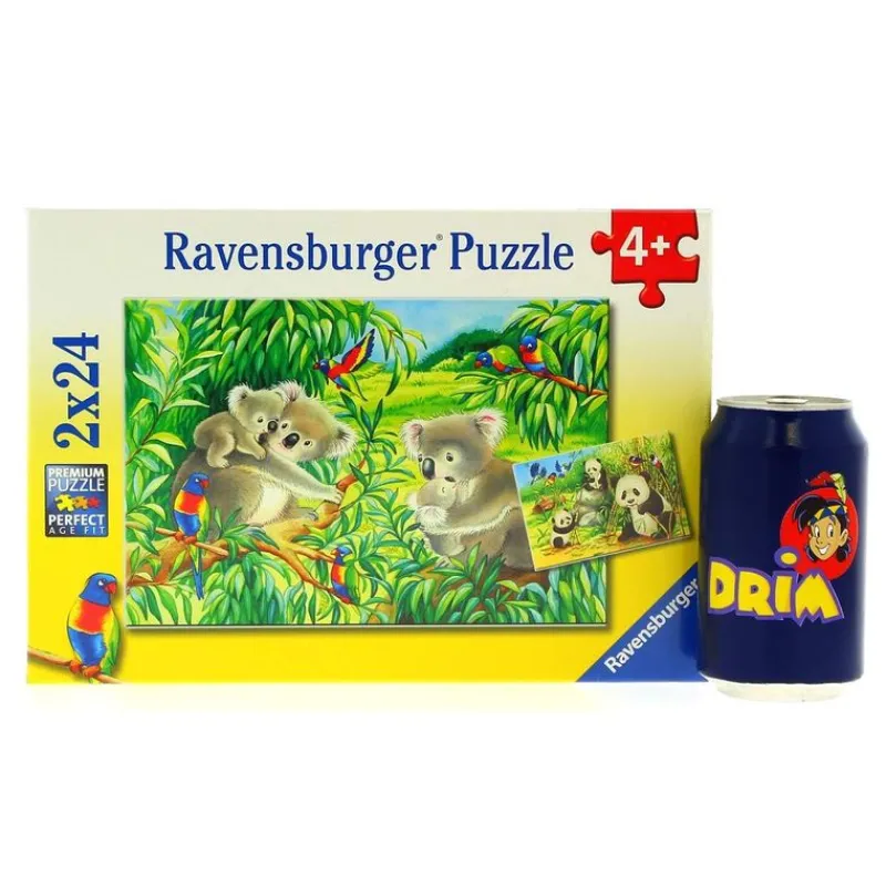 RAVENSBURGER Puzzles Y Construcciones-Puzzle Koala y Panda 2 x 24 Piezas
