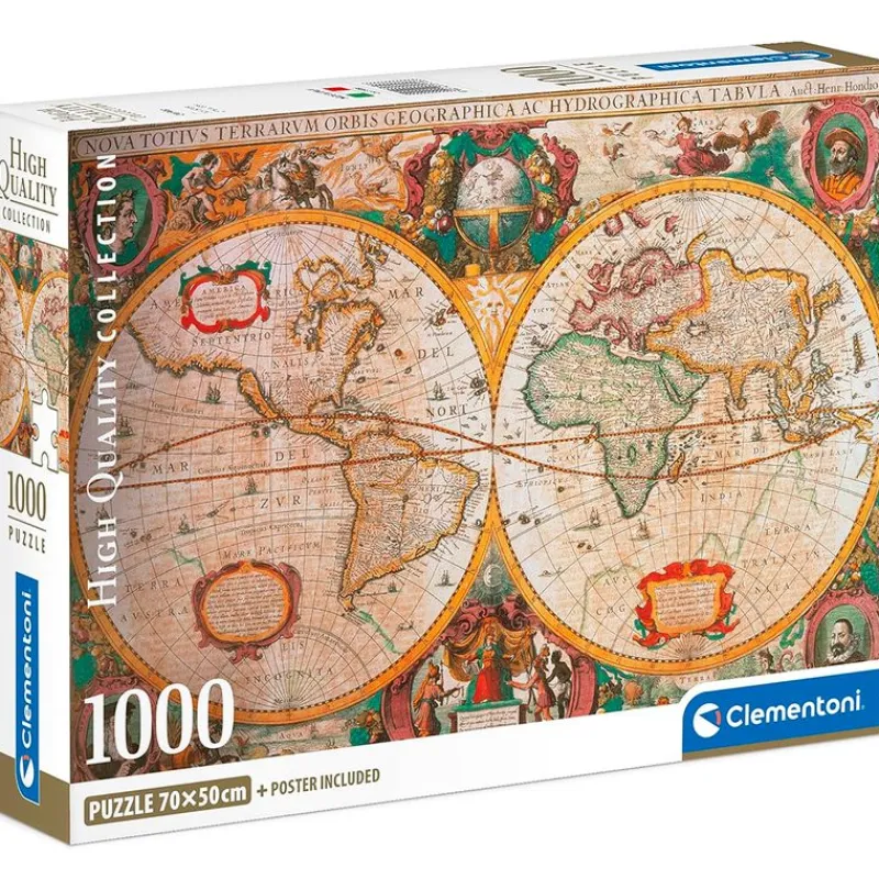 CLEMENTONI Puzzles Y Construcciones-Puzzle Mapa Antiguo 1000 Piezas