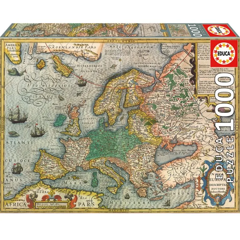EDUCA Puzzles Y Construcciones-Puzzle Mapa de Europa 1000 Piezas