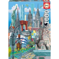 EDUCA Puzzles Y Construcciones-Puzzle Nueva York Carlo Stanga 1000 Piezas