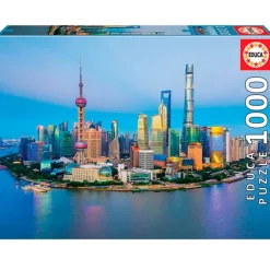 EDUCA Puzzles Y Construcciones-Puzzle Shanghai al Atardecer 1000 Piezas