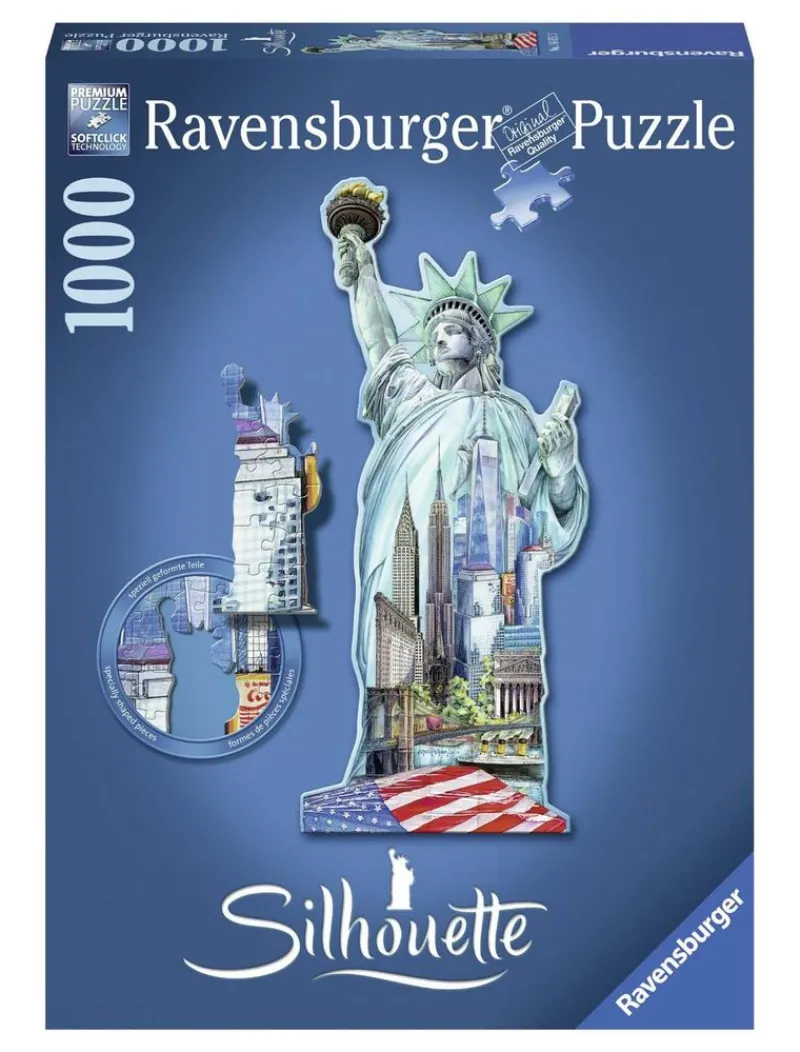 Puzzle Silueta 1000 piezas Estatua de la Libertad*RAVENSBURGER Best