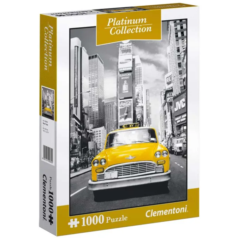CLEMENTONI Puzzles Y Construcciones-Puzzle Taxi en Nueva York Colleción Platinum de 1000 Piezas