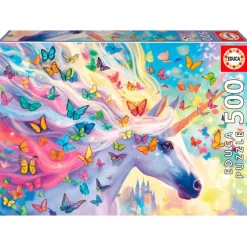 EDUCA Puzzles Y Construcciones-Puzzle Unicornio Arcoíris 500 Piezas