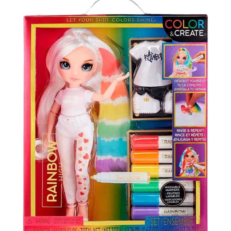MGA Muñecas-Rainbow High Colour & Create Muñeca Ojos Azules