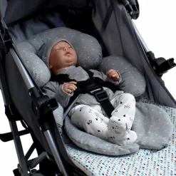 VADEBEBE Complementos Para El Descanso-Reductor Universal Gris estrellas blancas
