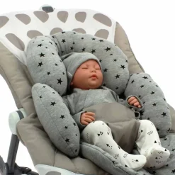 VADEBEBE Complementos Para El Descanso-Reductor Universal Gris estrellas Negras