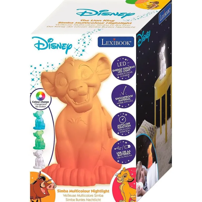 LEXIBOOK Decoración Infantil|Electrónicos-Rey León Simba Lámpara de Compañia