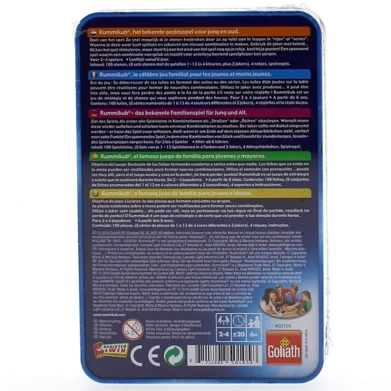 Rummikub Original Viaje Caja Metálica*GOLIATH
