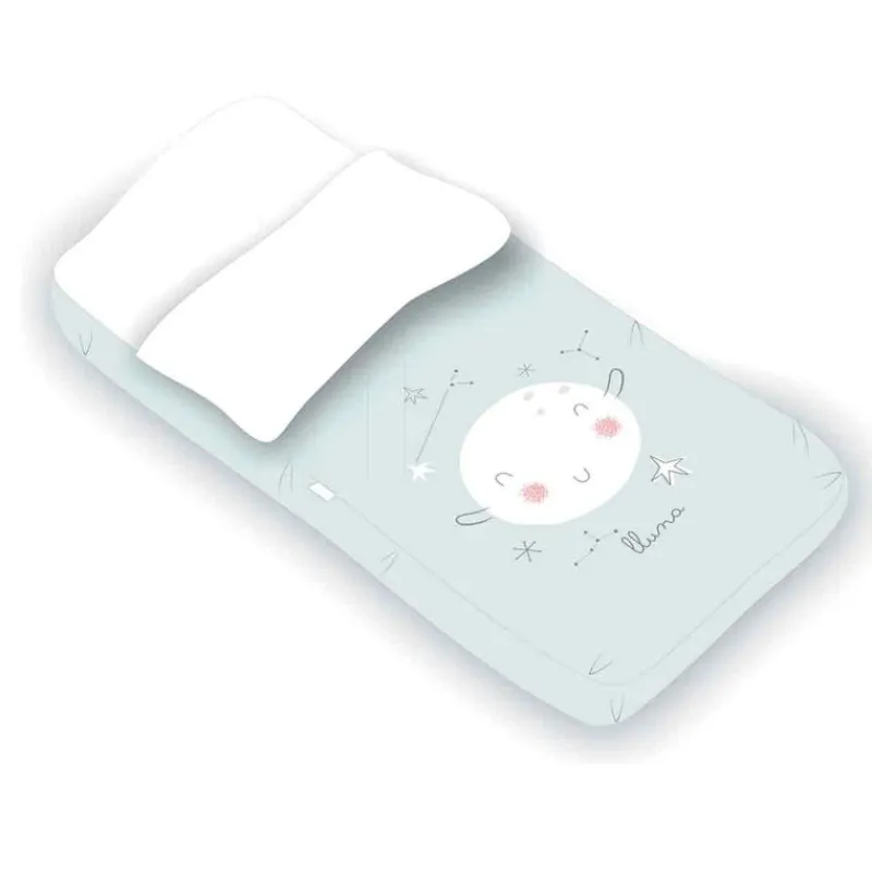 PIRULOS Ropa De Cuna|Juegos De Madera-Saco Nórdico para cuna 60x120 Luna menta