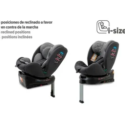 INTERBABY Sillas Con Isofix De 40 A 150 Cm (0 A 12 Años)-Sella 40-150cm Giratoria c/Pata Negra