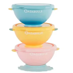 BADABULLE Complementos De Alimentación-Set 3 bols antideslizamiento con tapa