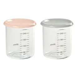 Set 2 botes Maxi 240 ml Rosa/gris*BEABA Clearance