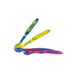 NUBY Vajillas Infantiles-Set 4 Cucharas de silicona +6m