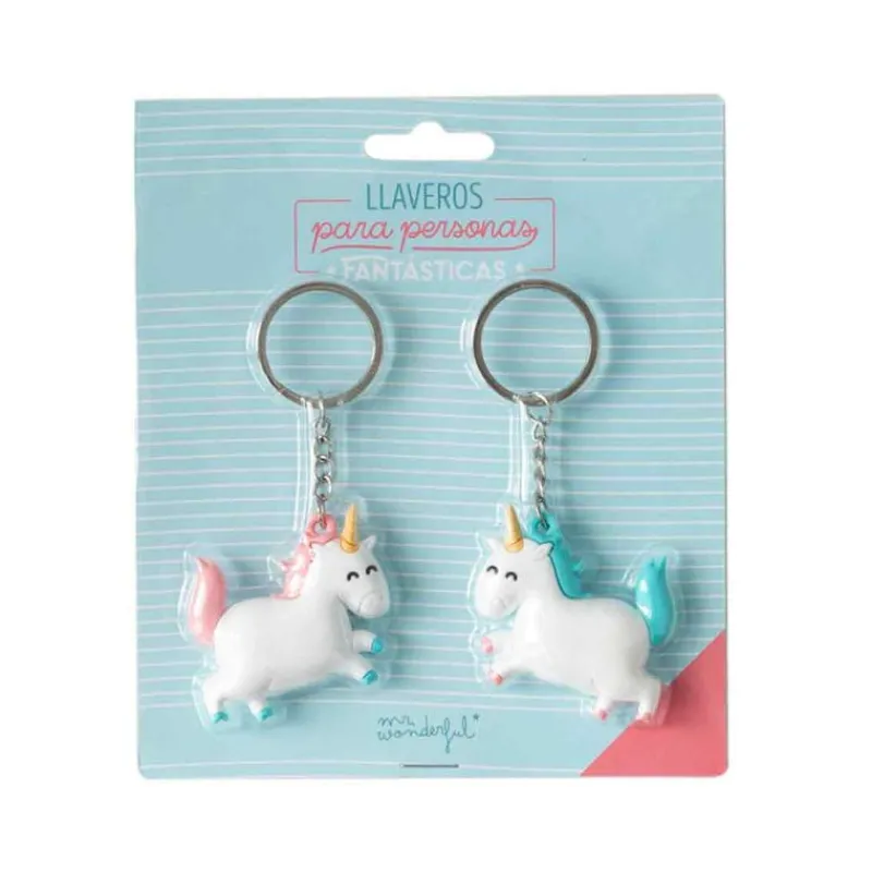 MR WONDERFUL Ropa Y Complementos-Set 2 Llaveros 3D Unicornios