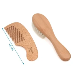 KIOKIDS Accesorios Y Complementos De Baño|Juegos De Madera-Set de Peine y Cepillo Madera