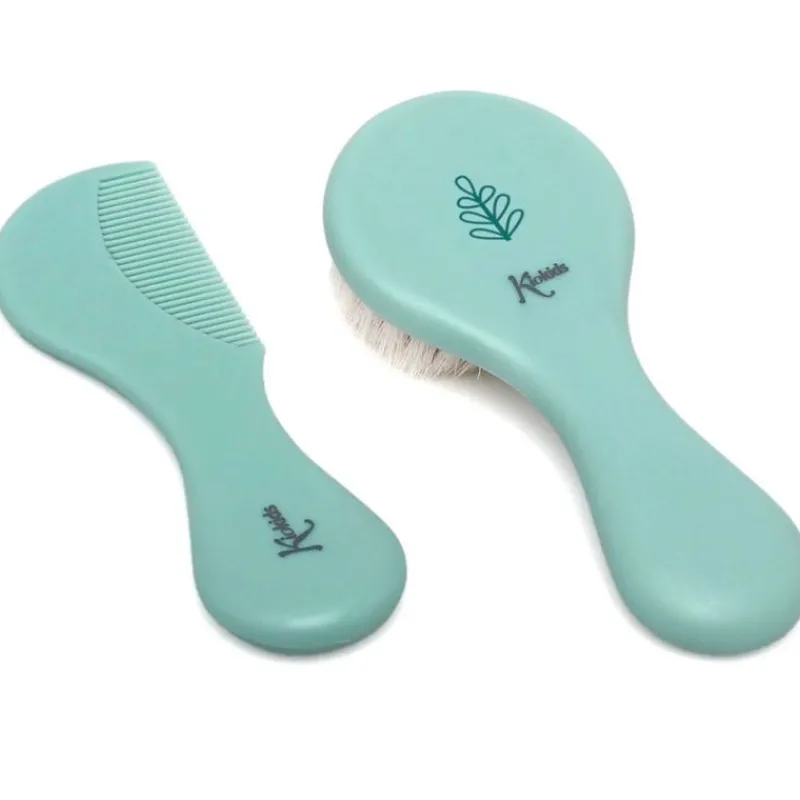 KIOKIDS Accesorios Y Complementos De Baño-Set de Peine y Cepillo Salvia