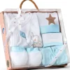 INTERBABY Regalos De Nacimiento-Set Nacimiento de 0-6m 5 piezas Elefante Azul