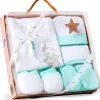 INTERBABY Regalos De Nacimiento-Set Nacimiento de 0-6m 5 piezas Elefante Menta