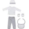Set Nacimiento de 0-6m 5 piezas Topos Gris*INTERBABY Online