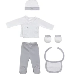 Set Nacimiento de 0-6m 5 piezas Topos Gris*INTERBABY Online