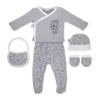 Set Nacimiento de 0-6m 5 piezas Animals Gris*INTERBABY