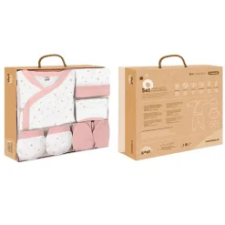 INTERBABY Regalos De Nacimiento-Set Nacimiento de 0-6m 5 piezas Flores Rosa