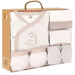 INTERBABY Regalos De Nacimiento-Set Nacimiento de 0-6m 5 piezas Dino Beige