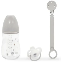 Set Regalo Bebé 3 piezas silicona Gris*INTERBABY Online