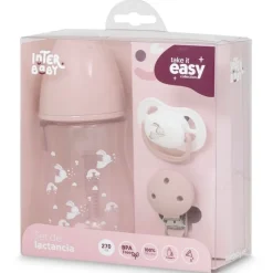 Set Regalo Bebé 3 piezas silicona Rosa*INTERBABY
