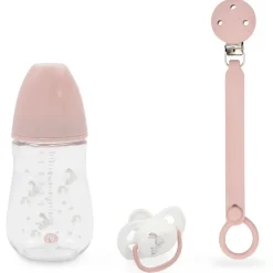 Set Regalo Bebé 3 piezas silicona Rosa*INTERBABY