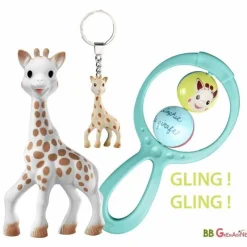 SOPHIE LA GIRAFE Sonajeros-Set Sonajero + Llavero + Mordedor