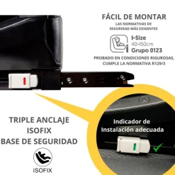 Silla coche Alea 40-150cm c/ pata Gris*INTERBABY