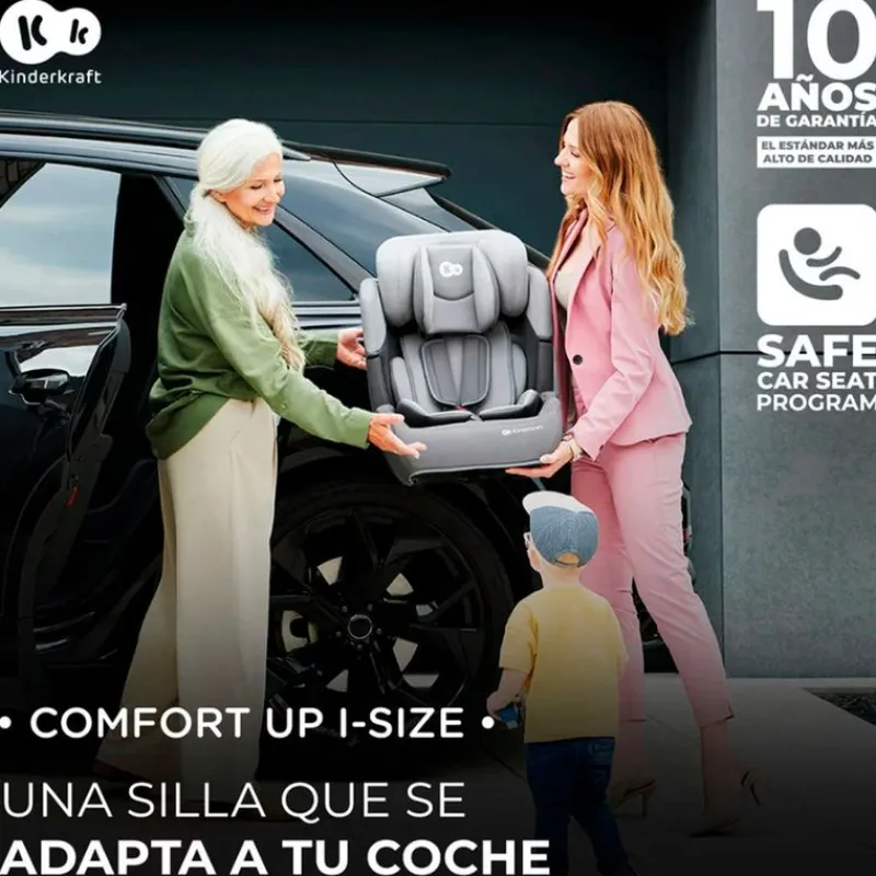 KINDERKRAFT Sillas De Coche Sin Isofix-Silla coche Comfort Up i-Size 75-150 Black