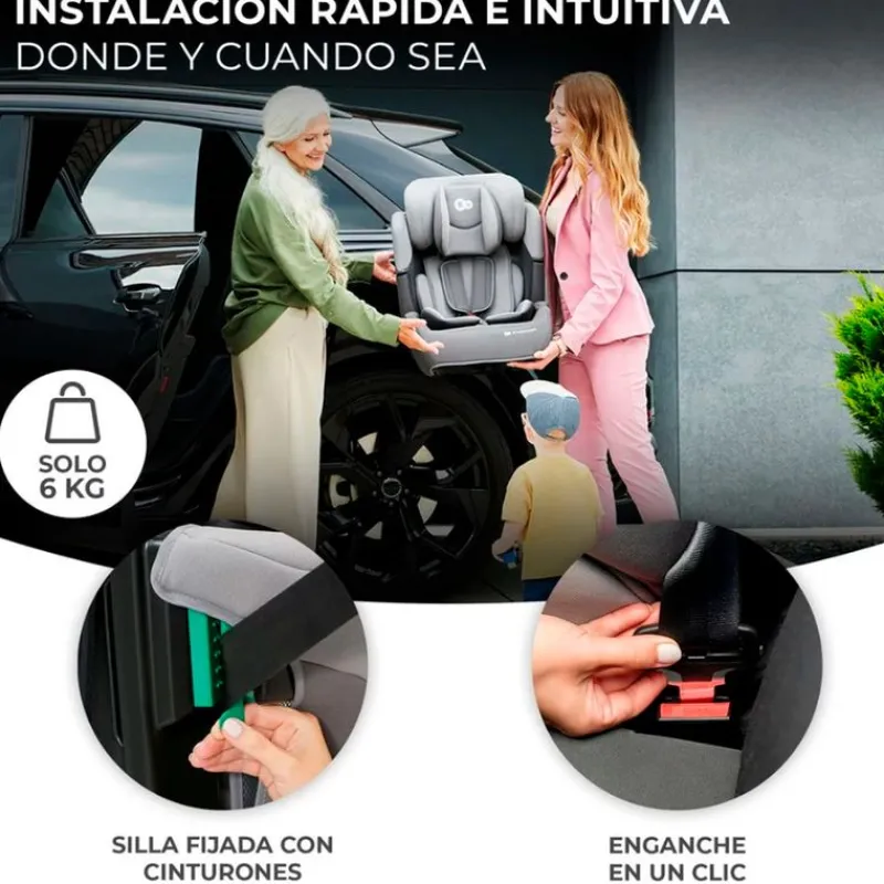 KINDERKRAFT Sillas De Coche Sin Isofix-Silla coche Comfort Up i-Size 75-150 Black