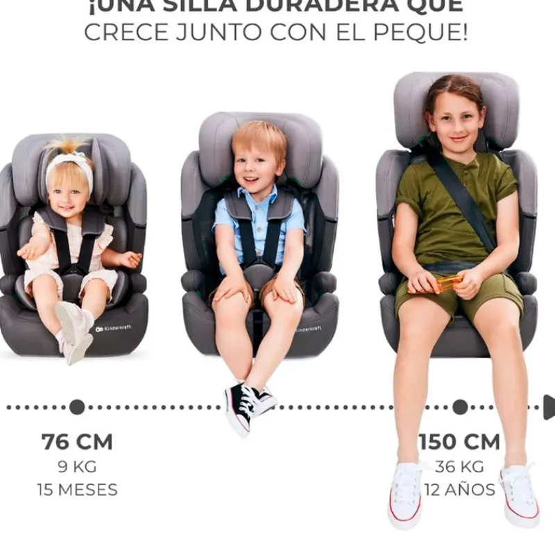 KINDERKRAFT Sillas De Coche Sin Isofix-Silla coche Comfort Up i-Size 75-150 Black