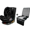 INTERBABY Sillas Con Isofix De 40 A 150 Cm (0 A 12 Años)-Silla coche Giratoria Aruna de 40 a 150 cm Negra + Regalo
