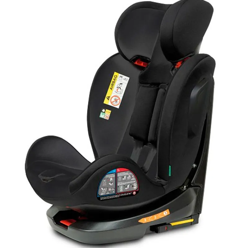 INTERBABY Sillas Con Isofix De 40 A 150 Cm (0 A 12 Años)-Silla coche Giratoria Aruna de 40 a 150 cm Negra + Regalo