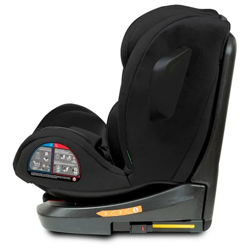 INTERBABY Sillas Con Isofix De 40 A 150 Cm (0 A 12 Años)-Silla coche Giratoria Aruna de 40 a 150 cm Negra + Regalo