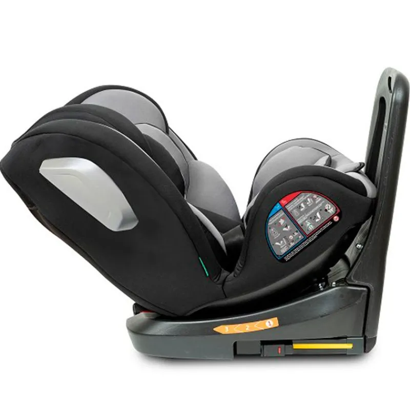 INTERBABY Sillas Con Isofix De 40 A 150 Cm (0 A 12 Años)-Silla coche Giratoria Aruna de 40 a 150cm Gris + Regalo