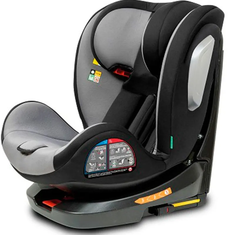 INTERBABY Sillas Con Isofix De 40 A 150 Cm (0 A 12 Años)-Silla coche Giratoria Aruna de 40 a 150cm Gris + Regalo