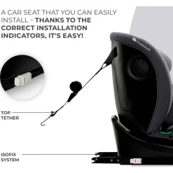 KINDERKRAFT Sillas Con Isofix De 40 A 150 Cm (0 A 12 Años)-Silla coche I-Grow i-Size 40-150 Top Tether Gris