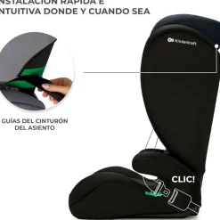 KINDERKRAFT Sillas De Coche Sin Isofix-Silla coche I-Spark 2 en 1 de 100-150cm Black