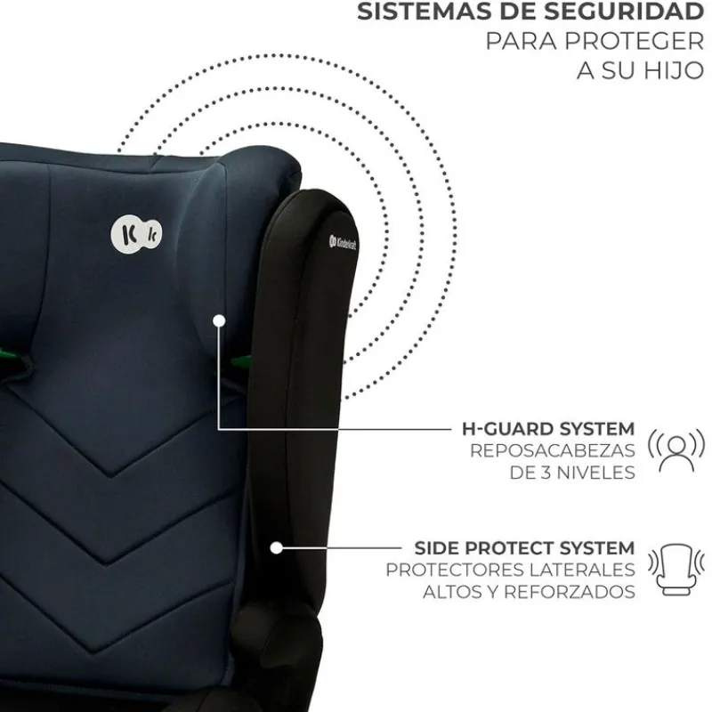 KINDERKRAFT Sillas De Coche Sin Isofix-Silla coche I-Spark 2 en 1 de 100-150cm Black