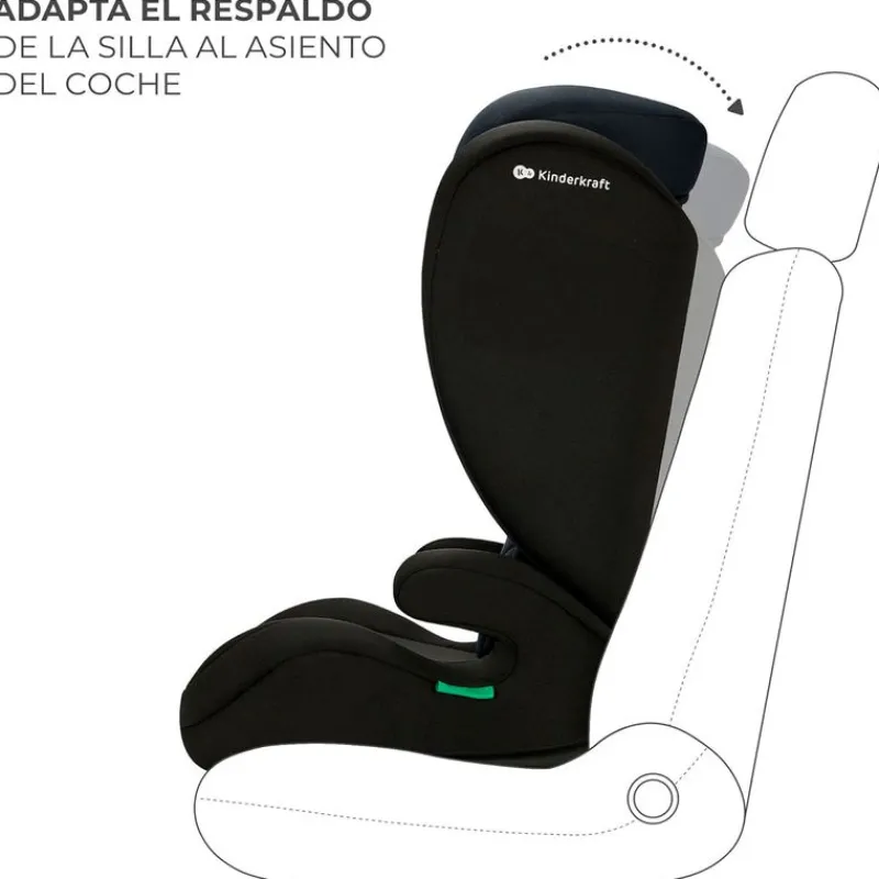 KINDERKRAFT Sillas De Coche Sin Isofix-Silla coche I-Spark 2 en 1 de 100-150cm Black