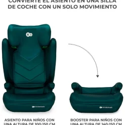 KINDERKRAFT Sillas De Coche Sin Isofix-Silla coche I-Spark 2 en 1 de 100-150cm Verde