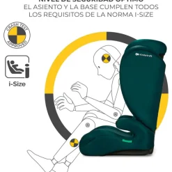 KINDERKRAFT Sillas De Coche Sin Isofix-Silla coche I-Spark 2 en 1 de 100-150cm Verde