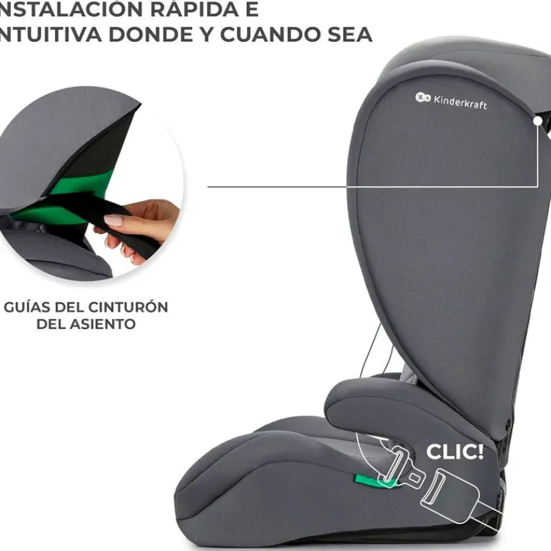 Silla coche I-Spark 2 en 1 de100-150cm Gris*KINDERKRAFT Discount