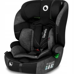 LIONELO Sillas Con Isofix De 75 A 150 Cm (1 A 12 Años)-Silla coche Levi 76-150cm c/cinturon Black Grey