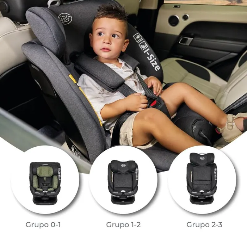 MS Sillas Con Isofix De 40 A 150 Cm (0 A 12 Años)-Silla coche Milos 40-150cm top tether Gris / Verde